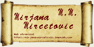 Mirjana Mirčetović vizit kartica